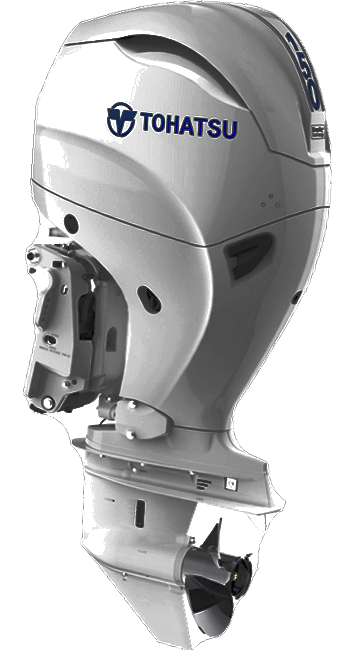 Tohatsu MFS150A four-stroke outboard motor, trimmed out